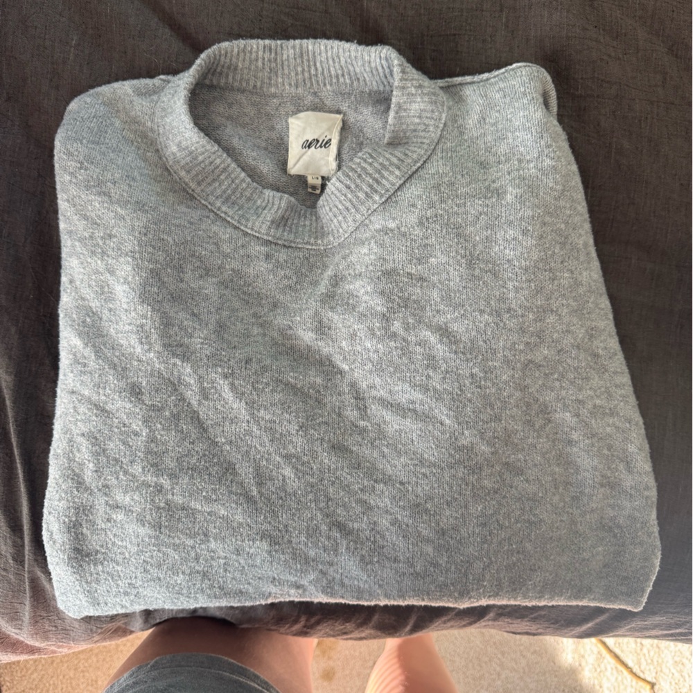 Gray oversized Aerie sweater